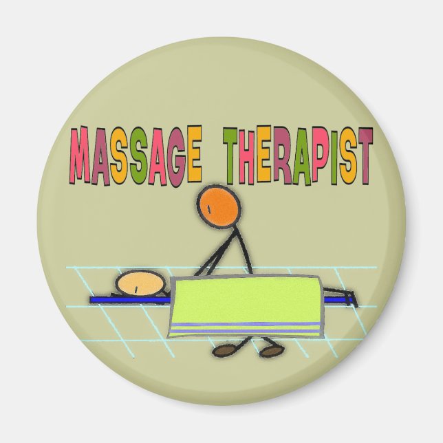 Massage Therapist Stick People Design  Gifts Magnet (Front)