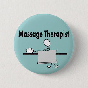 Massage Therapist Stick Person 6 Cm Round Badge