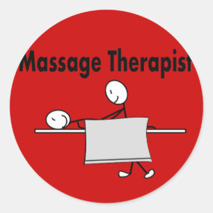 Massage Therapist Stick Person Classic Round Sticker