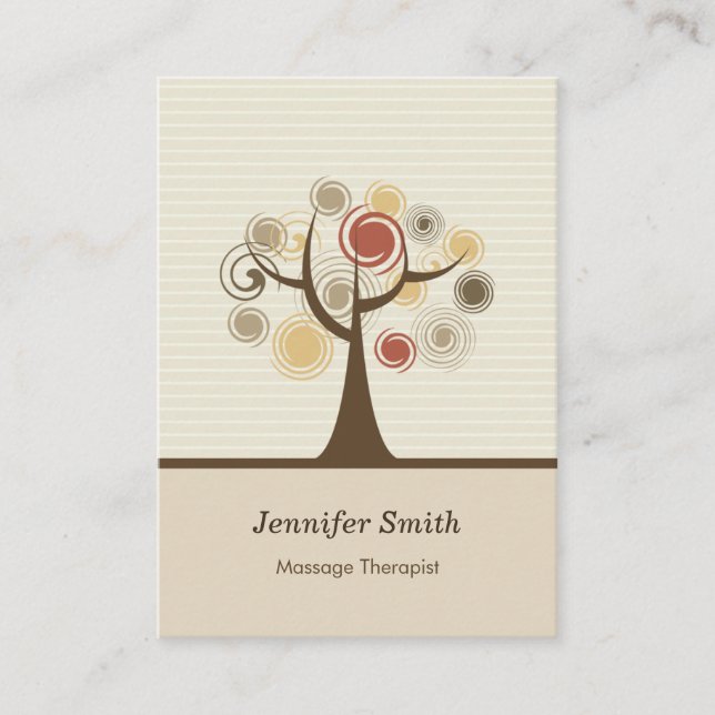Massage Therapist - Stylish Natural Theme Business Card (Front)