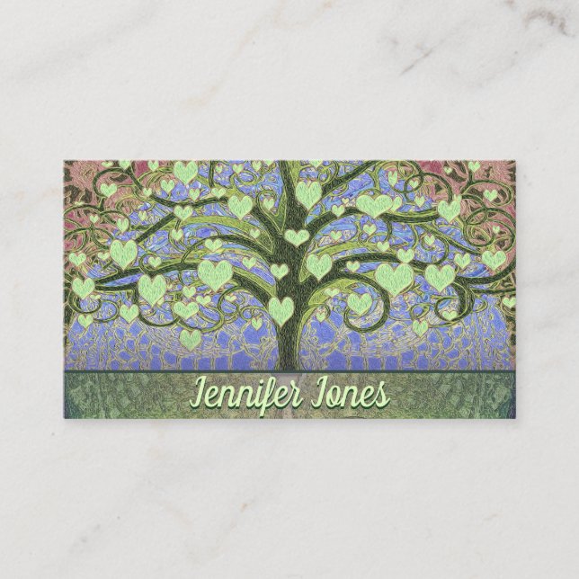 Massage Therapist Tree of Life Business Card (Front)