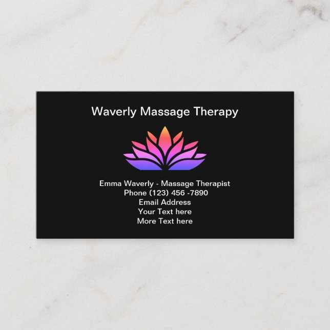 Massage Therapist Trendy Modern Business Cards (Front)