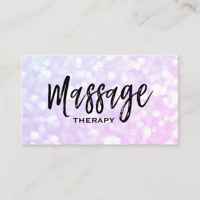 *~* Massage Therapist Trendy Pastel Bokeh Business Card (Front)