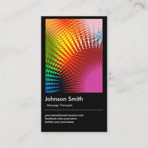 Massage Therapist - Trendy Rainbow Colours Business Card