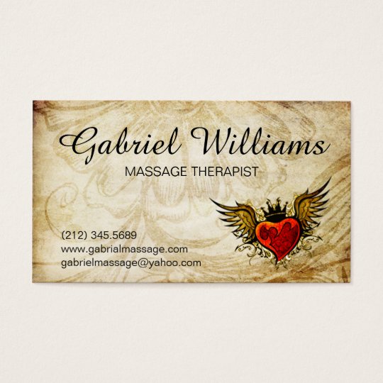 Massage Therapist Vintage Tattoo Appointment Card