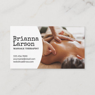 Massage Therapist   Woman Getting Back Massage Business Card
