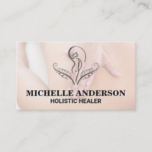 Massage Therapist Working Spa Logo Business Card