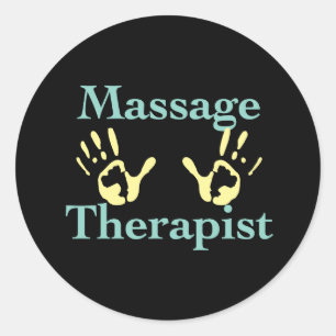 Massage Therapist: Yellow Hand Prints Classic Round Sticker
