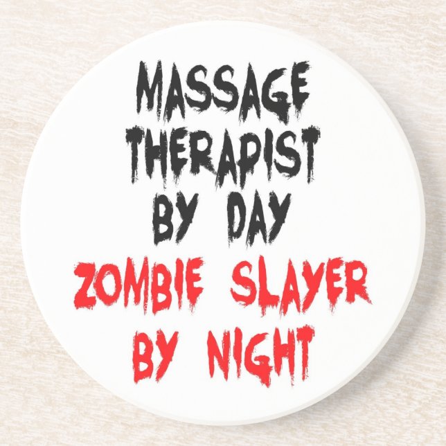 Massage Therapist Zombie Slayer Coaster (Front)