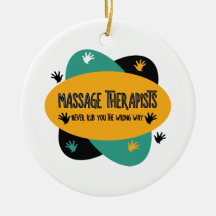 Massage Therapists Hands Rub Colourful  Ceramic Tree Decoration
