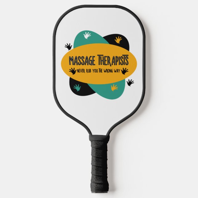 Massage Therapists Hands Rub Colourful  Pickleball Paddle (Front)