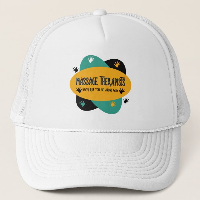 Massage Therapists Hands Rub Colourful Trucker Hat (Front)