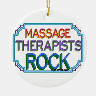 Massage Therapists Rock Ceramic Tree Decoration