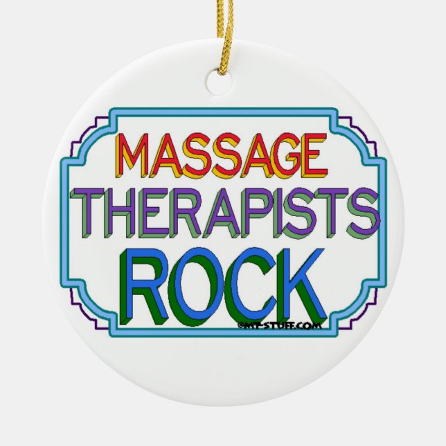 Massage Therapists Rock Ceramic Tree Decoration (Front)