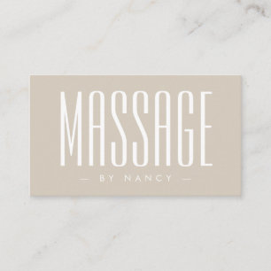 Massage Therapy Beige Business Card