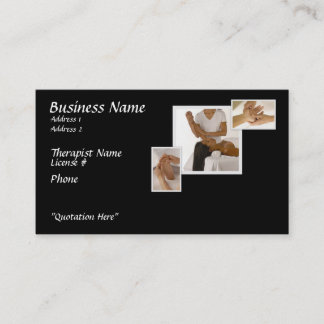 Massage Therapy Business Card, black background Card
