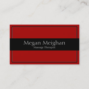 Massage Therapy Business Card - Red Black White