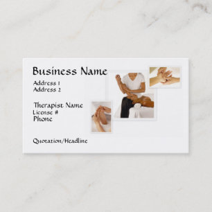 Massage Therapy Business Card, white background Business Card