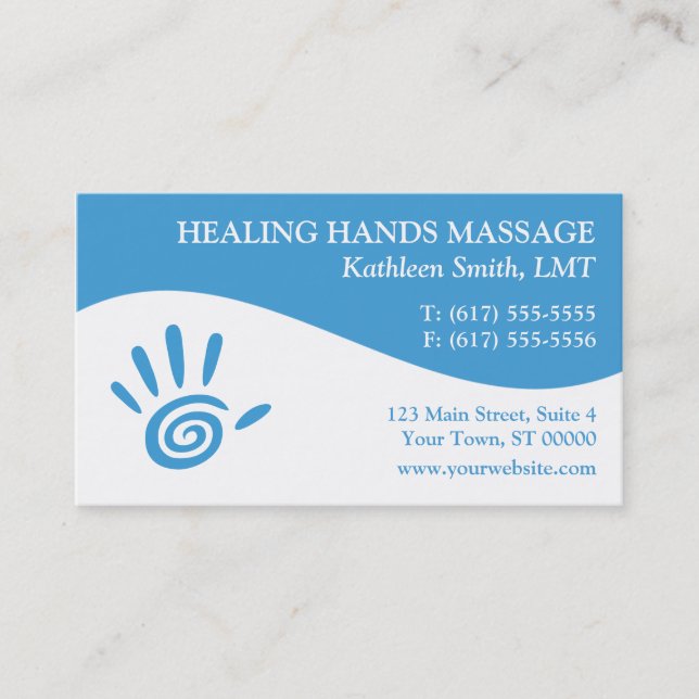 Massage Therapy Business Cards (Front)