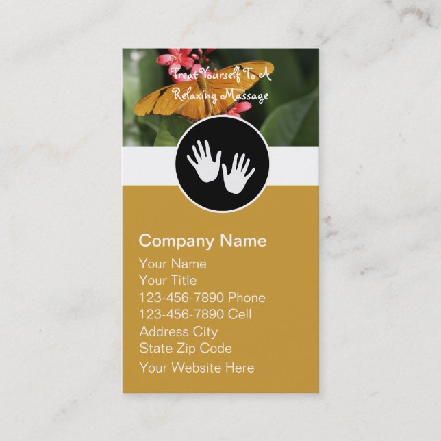 Massage Therapy Business Cards (Front)