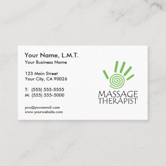 Massage Therapy Business Cards