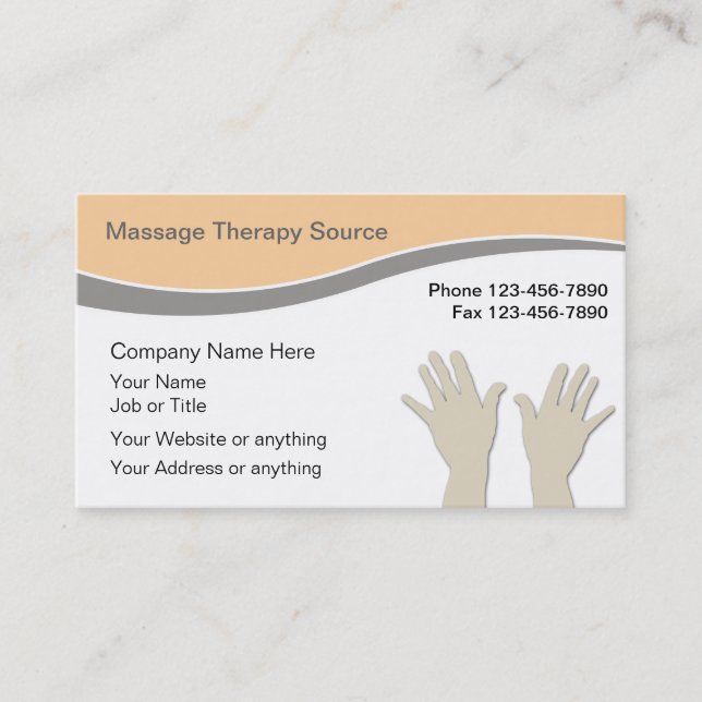 Massage Therapy Business Cards (Front)