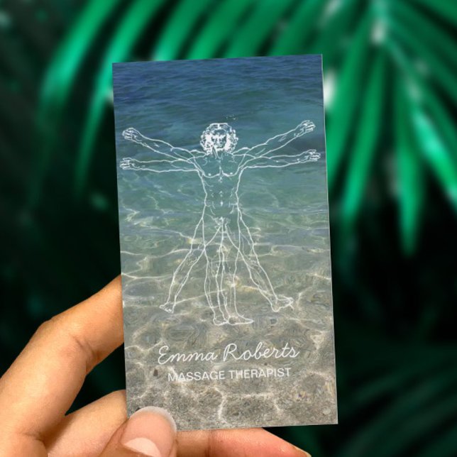 Massage Therapy Elegant Healing Sea Spa Business Card (Creator Uploaded)