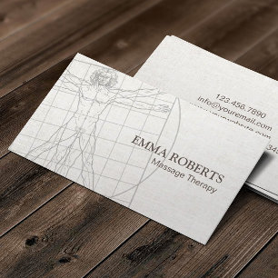 Massage Therapy Elegant Linen Professional Business Card