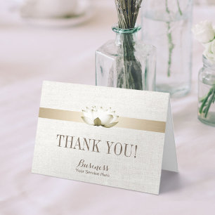 Massage Therapy Elegant Lotus Salon SPA Thank You Card