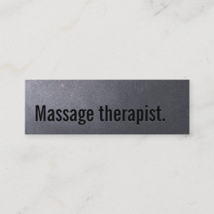 Massage Therapy Elegant Minimalist Black Mini Business Card