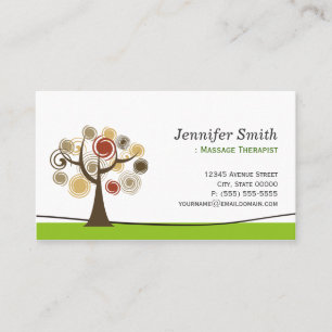 Massage Therapy - Elegant Tree of Life Business Card