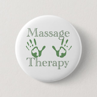 Massage therapy hand prints 6 cm round badge