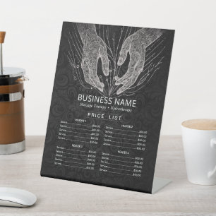 Massage Therapy Healing Hand Energy Spa Price List Pedestal Sign