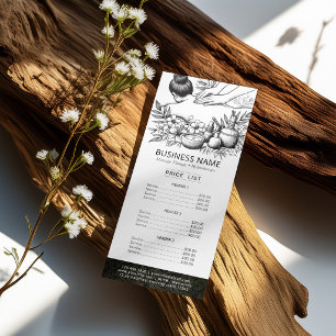 Massage Therapy Healing Hand Energy Spa Price List Rack Card