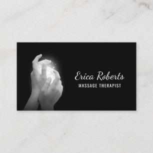 Massage Therapy Healing Hands Black Appointment Card