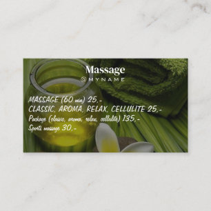 Massage Therapy Healing Hands Botanical Health Spa Business Card