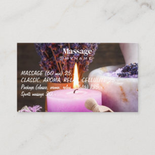 Massage Therapy Healing Hands Botanical Health Spa Business Card