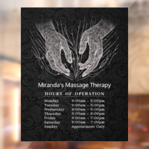 Massage Therapy Healing Hands Energy Opening Hours Window Cling