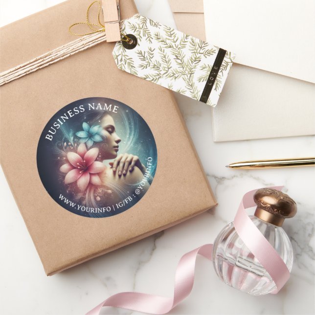 Massage Therapy Healing Hands Energy Spa Thank you Classic Round Sticker (Gifting)