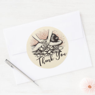 Massage Therapy Healing Hands Energy Spa Thank you Classic Round Sticker