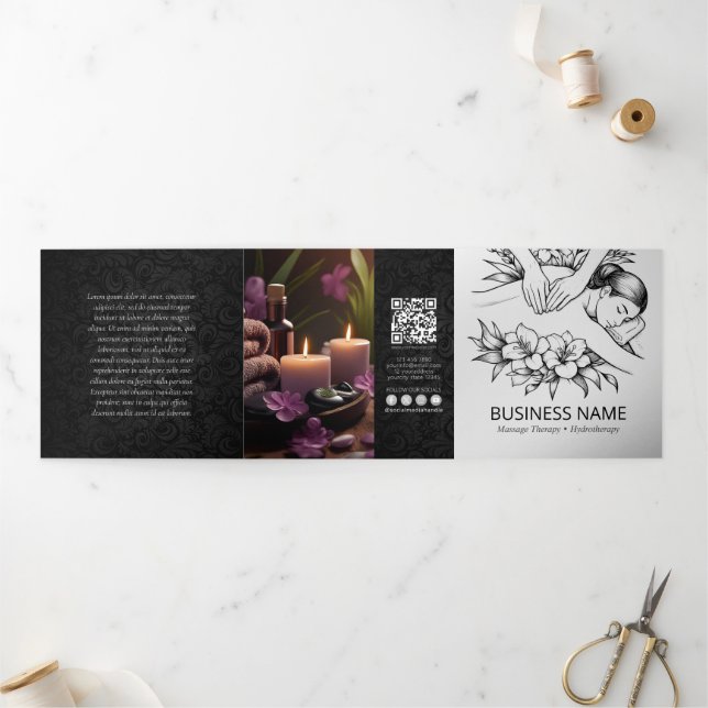 Massage Therapy Healing Hands Energy Spa Trifold (Outside)