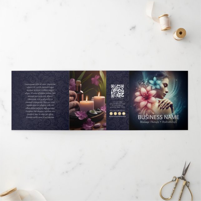 Massage Therapy Healing Hands Energy Spa Trifold (Outside)