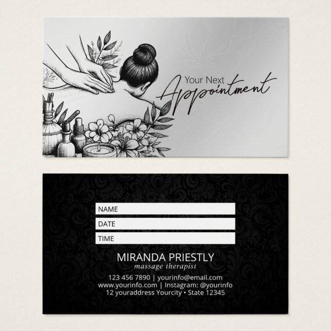 Massage Therapy Healing Hands Energy Spa Wellness (Front & Back)