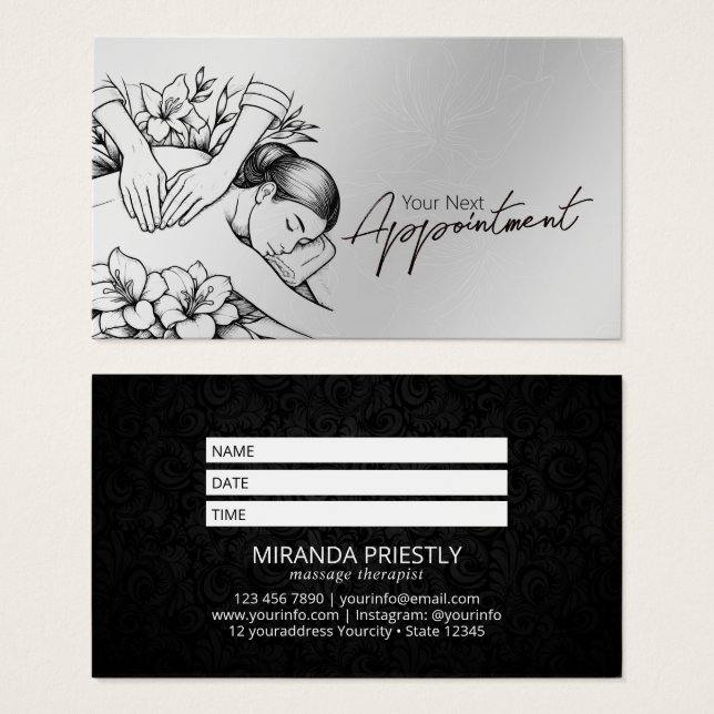 Massage Therapy Healing Hands Energy Spa Wellness (Front & Back)