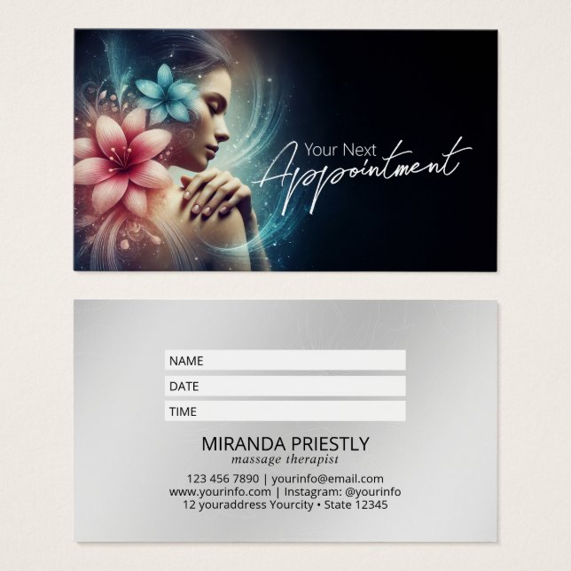 Massage Therapy Healing Hands Energy Spa Wellness (Front & Back)