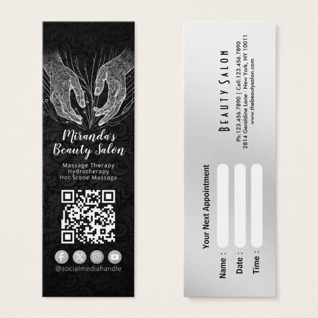 Massage Therapy Healing Hands Energy Spa Wellness (Front & Back)