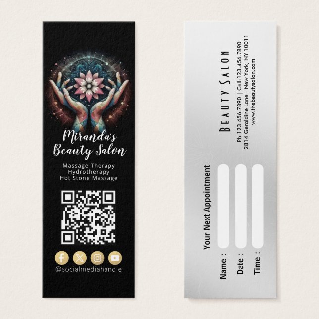 Massage Therapy Healing Hands Energy Spa Wellness (Front & Back)