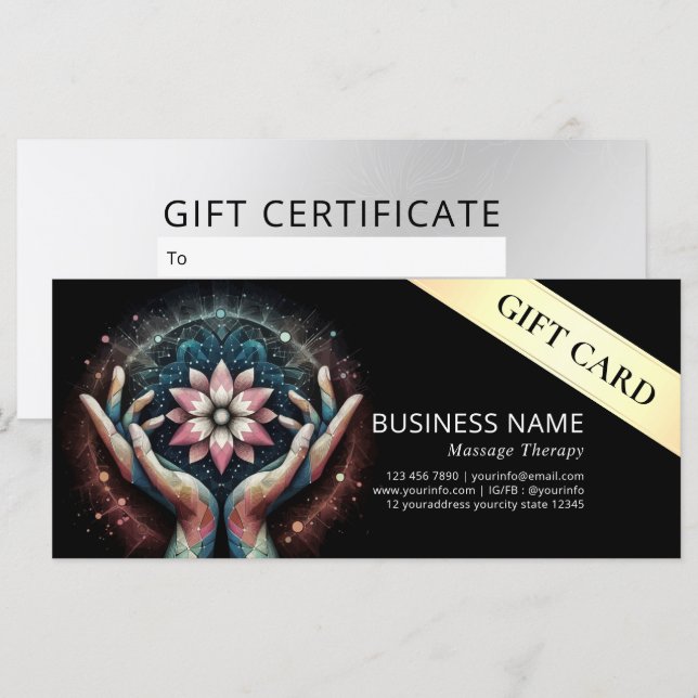 Massage Therapy Healing Hands Energy Spa Wellness (Front/Back)