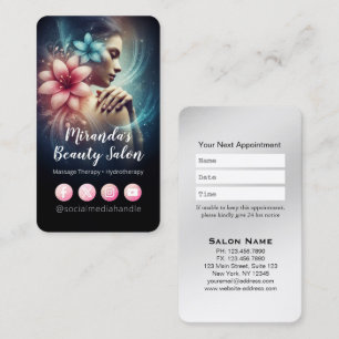 Massage Therapy Healing Hands Energy Spa Wellness Appointment Card