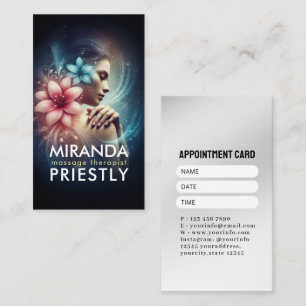 Massage Therapy Healing Hands Energy Spa Wellness Appointment Card
